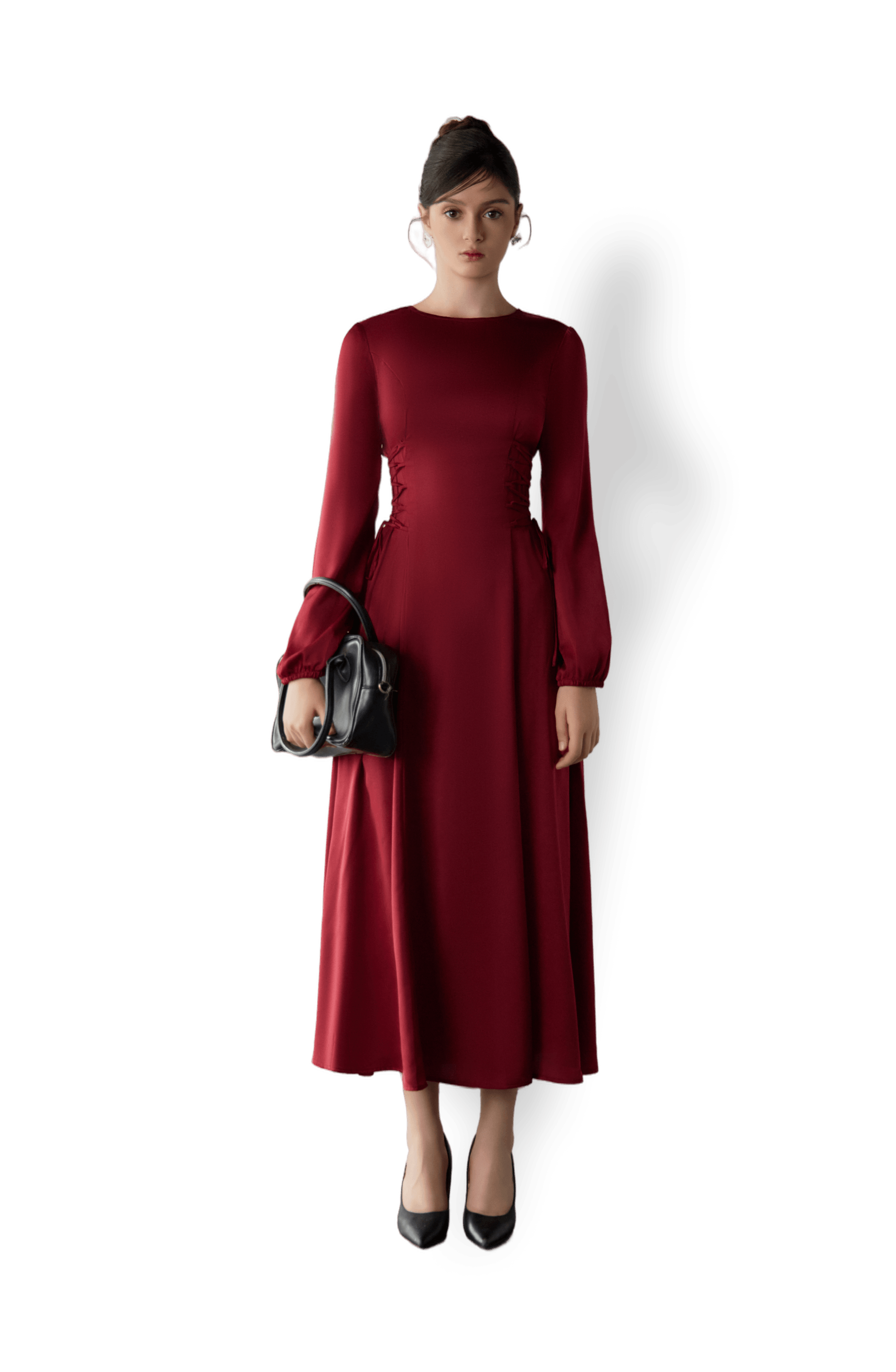 woman red dress