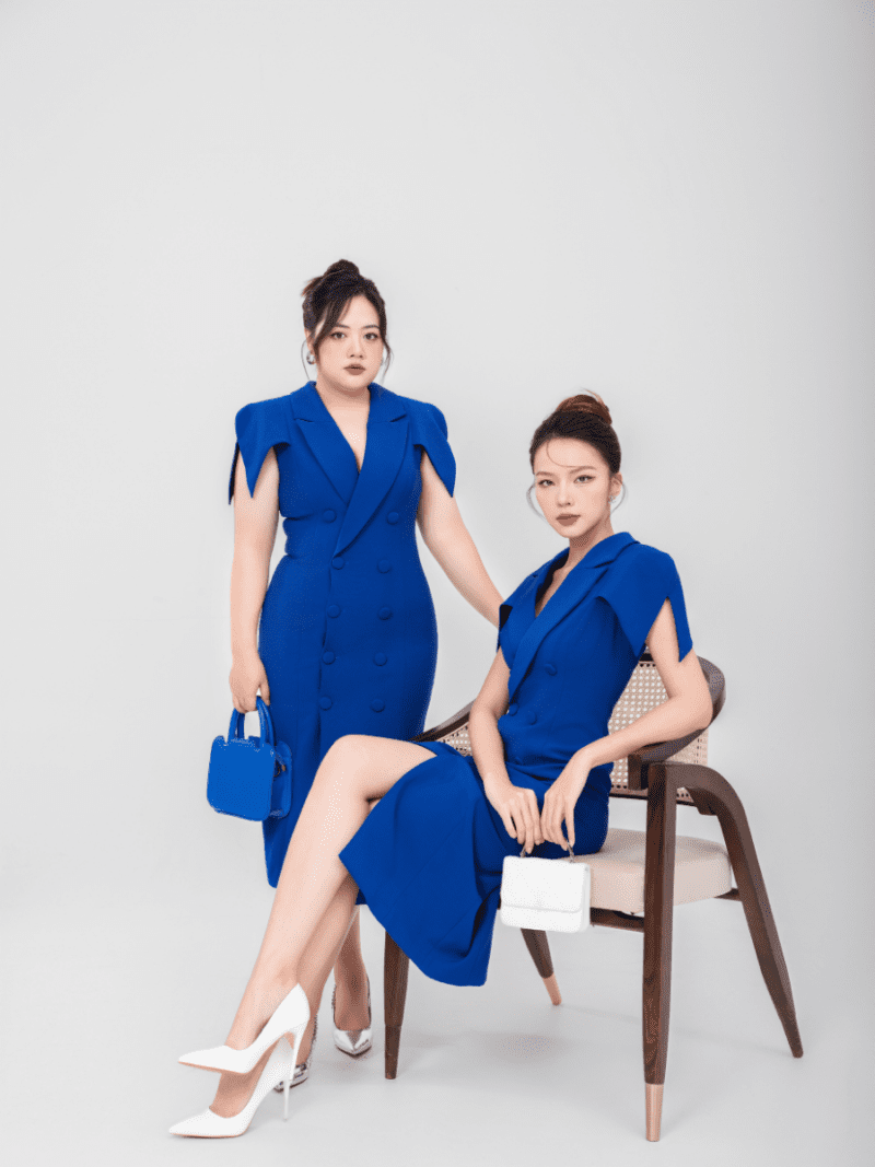 Tailored Cobalt blue balzer dress high quality